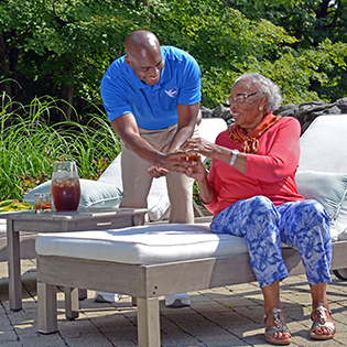 Image highlighting personal care services for seniors.